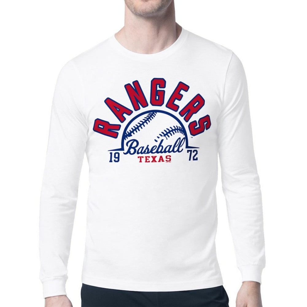 Texas Rangers Starter Half Ball Team Graphic Long Sleeve T-Shirt - White T-shirts