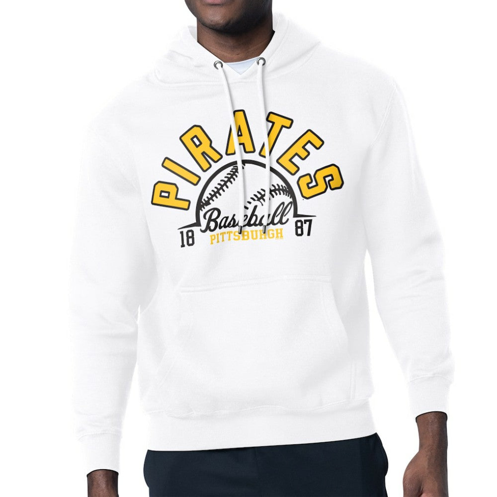 Pittsburgh Pirates Starter Half Ball Team Graphic Pullover Hoodie - White Hoodies