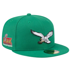 Philadelphia Eagles New Era Super Bowl LIX Champions Historic Side Patch 59FIFTY Fitted Hat - Kelly Green Hats