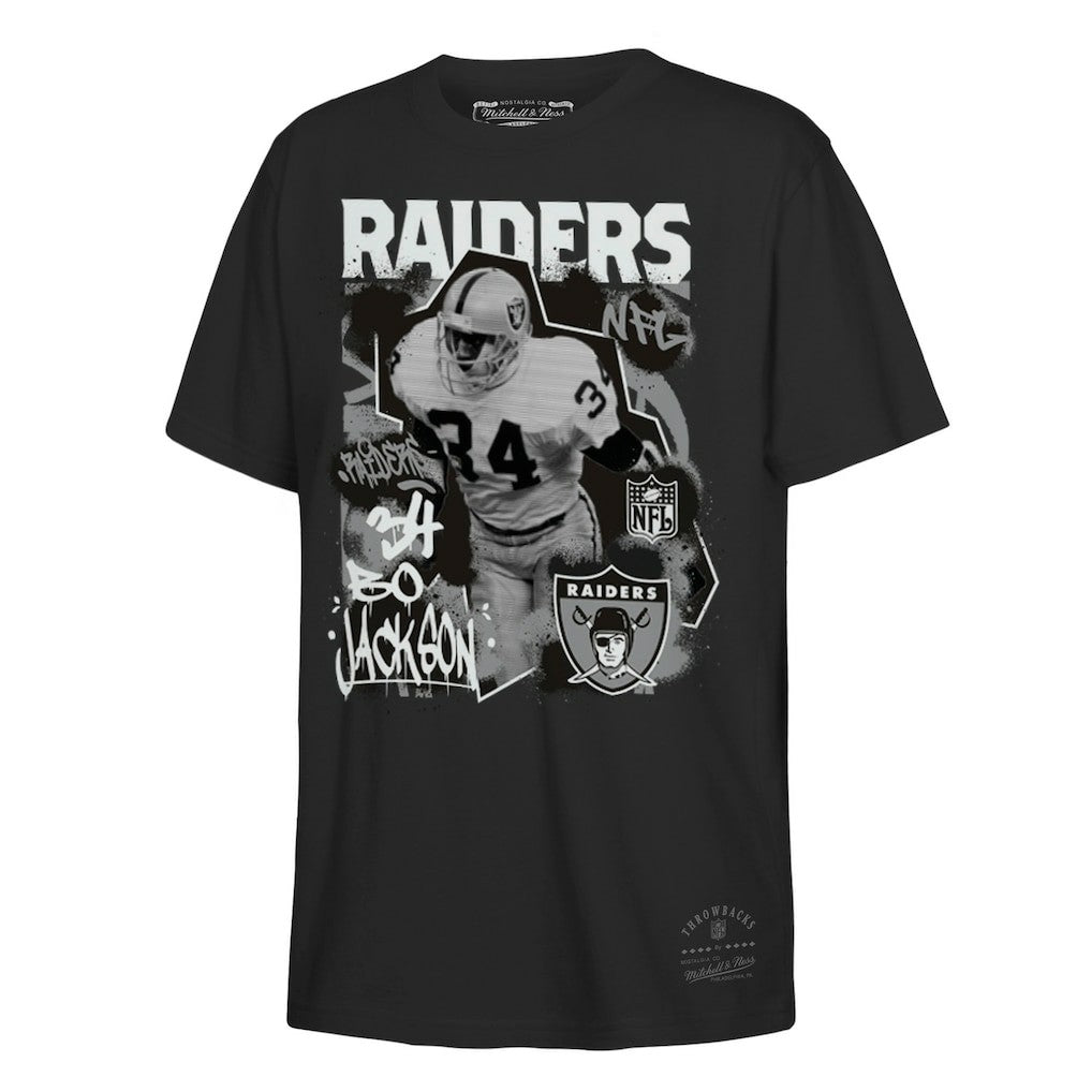 Bo Jackson Las Vegas Raiders Youth Star Player T-Shirt - Black T-shirts