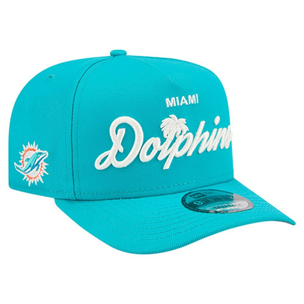 Miami Dolphins New Era Local Play A-Frame 9FIFTY Snapback Hat - Aqua Hats