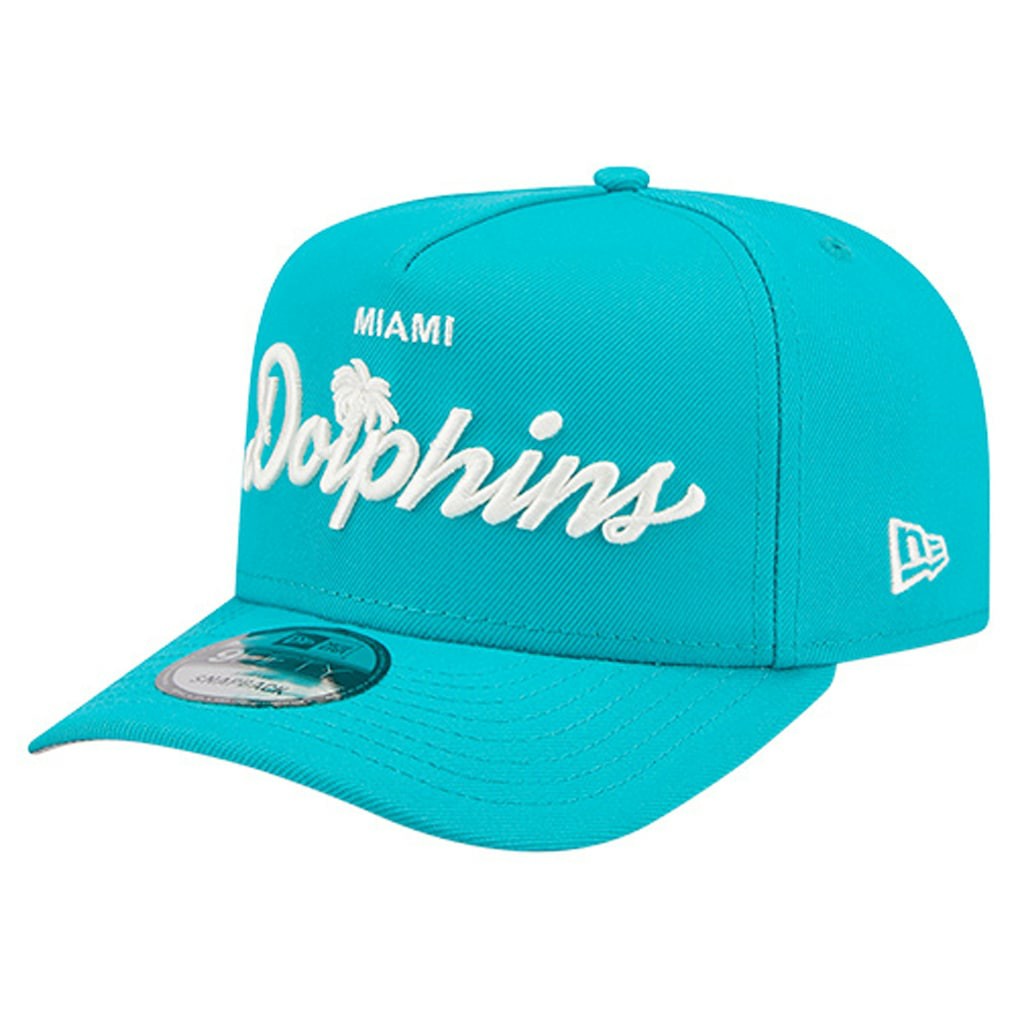 Miami Dolphins New Era Local Play A-Frame 9FIFTY Snapback Hat - Aqua Hats