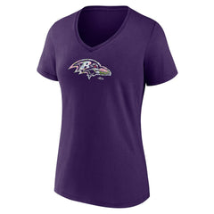 Baltimore Ravens Women's Number 1 Mom Floral V-Neck T-Shirt - Purple T-shirts