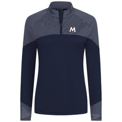 Minnesota Twins Levelwear Women's Classic Stripes Insignia 2.0 Raglan Quarter-Zip Top - Navy Tops