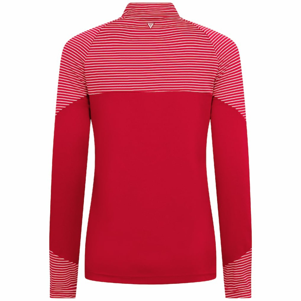 Washington Nationals Levelwear Women's Classic Stripes Insignia 2.0 Raglan Quarter-Zip Top - Red Tops