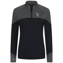 Colorado Rockies Levelwear Women's Classic Stripes Insignia 2.0 Raglan Quarter-Zip Top - Black Tops