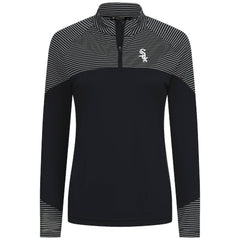 Chicago White Sox Levelwear Women's Classic Stripes Insignia 2.0 Raglan Quarter-Zip Top - Black Tops