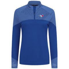 Toronto Blue Jays Levelwear Women's Classic Stripes Insignia 2.0 Raglan Quarter-Zip Top - Royal Tops