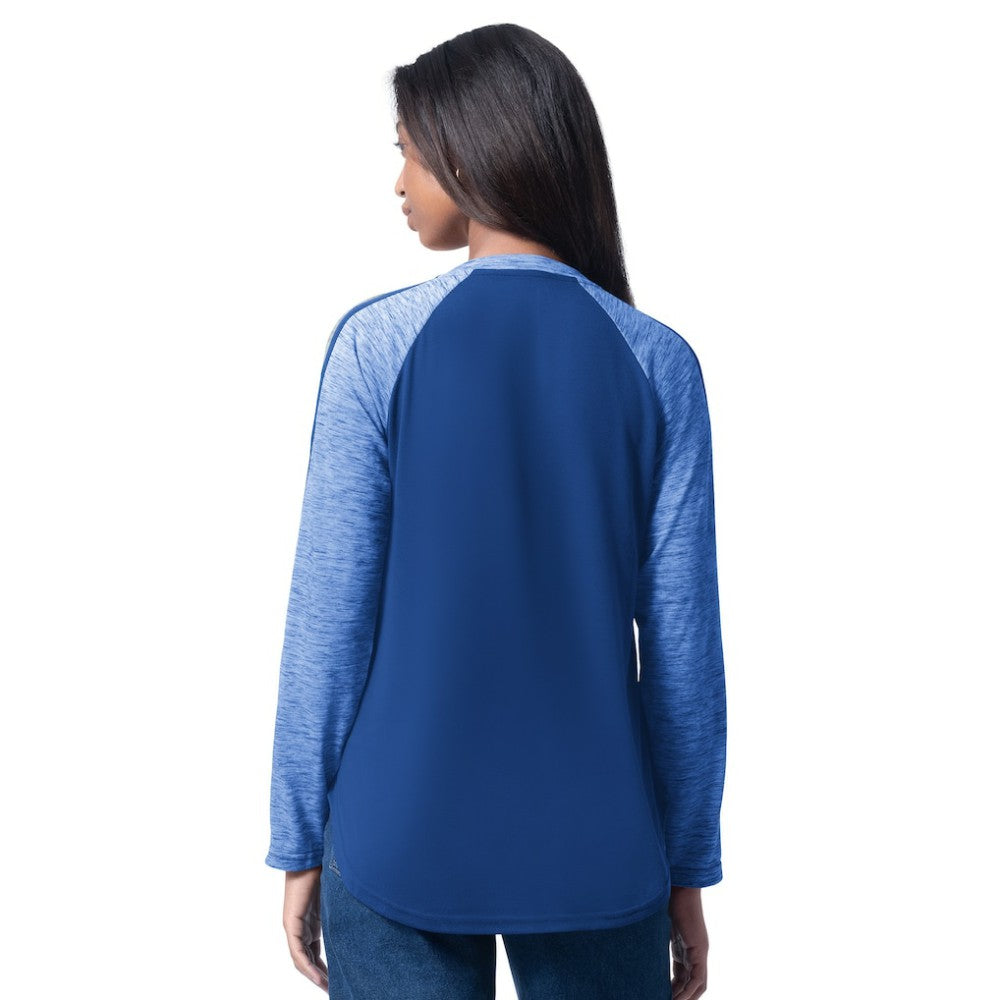 Los Angeles Dodgers G-III 4Her by Carl Banks Women's Top Dog Raglan Long Sleeve V-Neck T-Shirt - Royal T-shirts