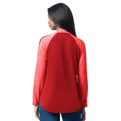 Philadelphia Phillies G-III 4Her by Carl Banks Women's Top Dog Raglan Long Sleeve V-Neck T-Shirt - Red T-shirts