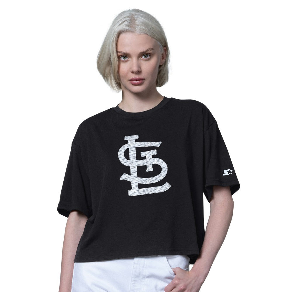 St. Louis Cardinals Starter Women's Holy Grail Boxy Cropped T-Shirt - Black T-shirts
