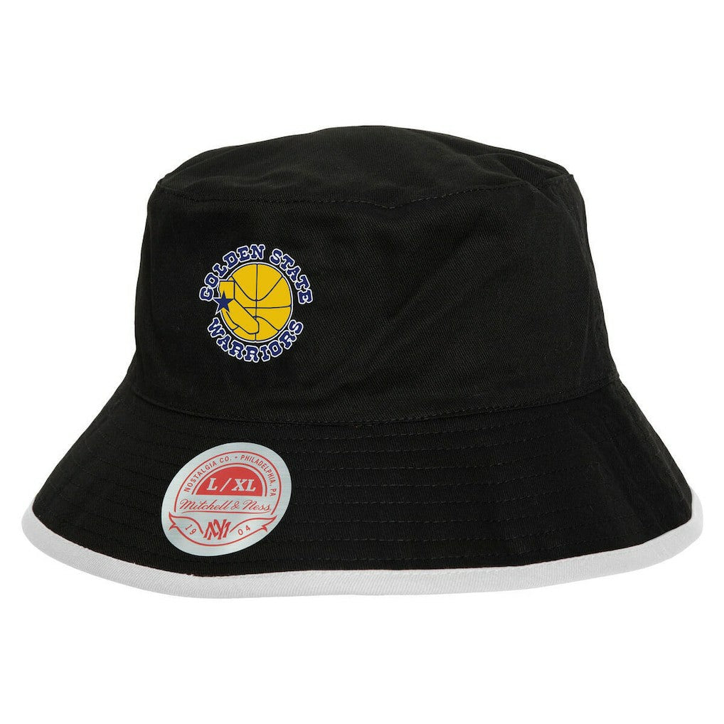 Golden State Warriors Flip It Reversible Bucket Hat Black/Blue - Mitchell & Ness