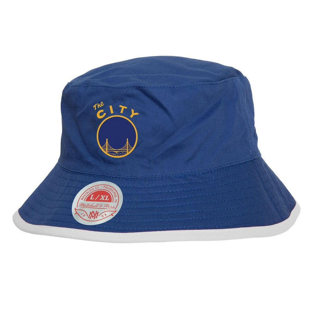 Golden State Warriors Flip It Reversible Bucket Hat Black/Blue - Mitchell & Ness