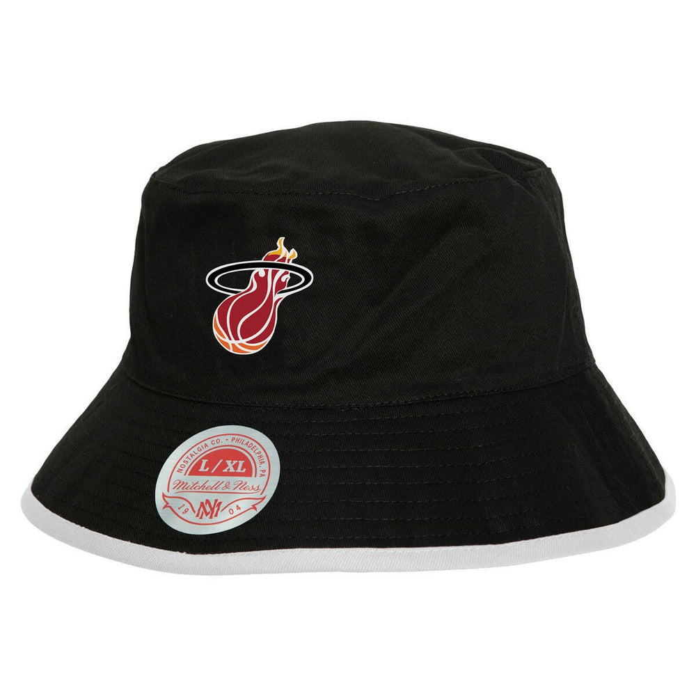Miami Heat Flip It Reversible Bucket Hat Black - Mitchell & Ness