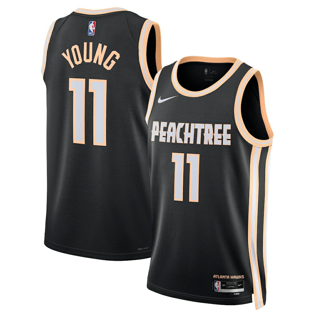 Trae Young Atlanta Hawks Unisex 2025/26 Swingman Jersey Black City Edition - Nike