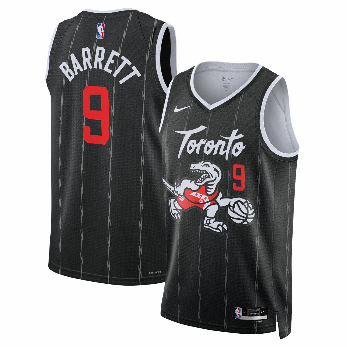 RJ Barrett Toronto Raptors Unisex 2025/26 Swingman Jersey Black City Edition - Nike
