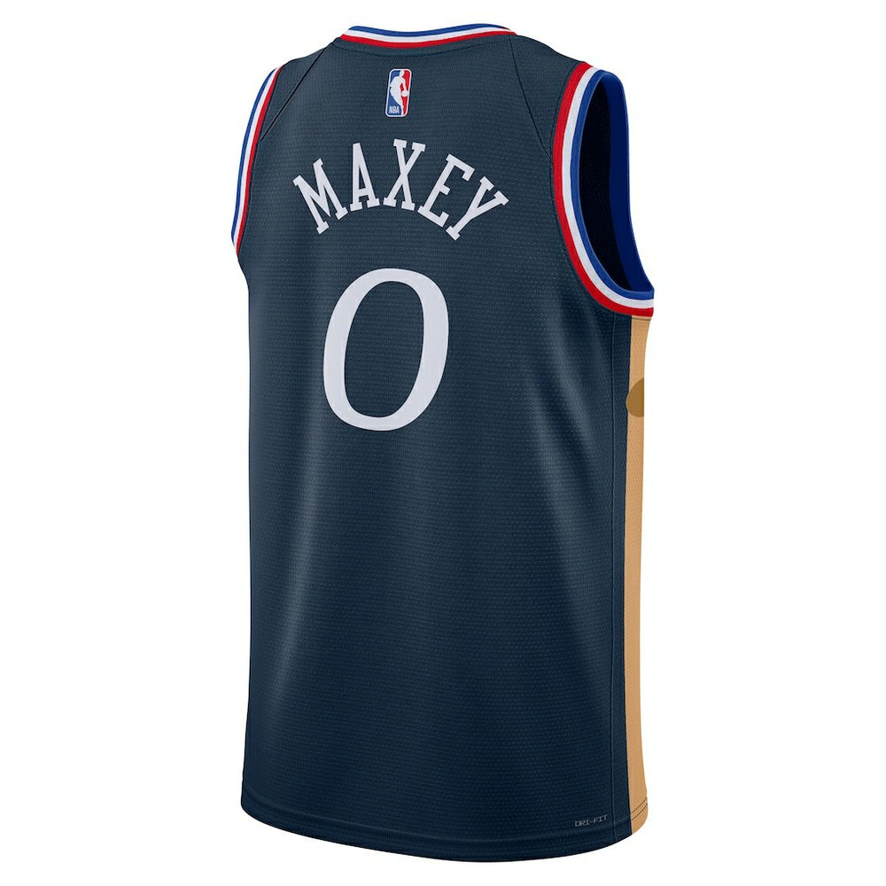 Tyrese Maxey Philadelphia 76ers Unisex 2025/26 Swingman Jersey Navy City Edition - Nike