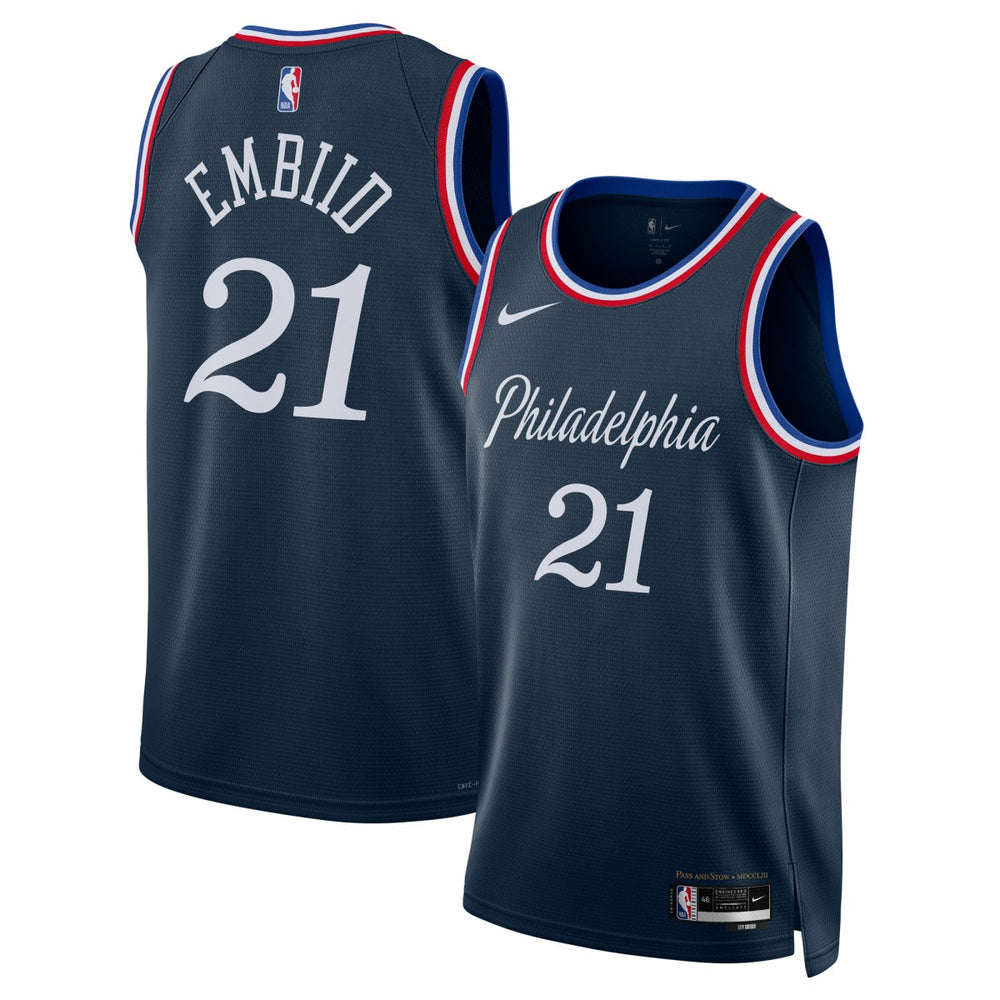Joel Embiid Philadelphia 76ers Unisex 2025/26 Swingman Jersey Navy City Edition - Nike