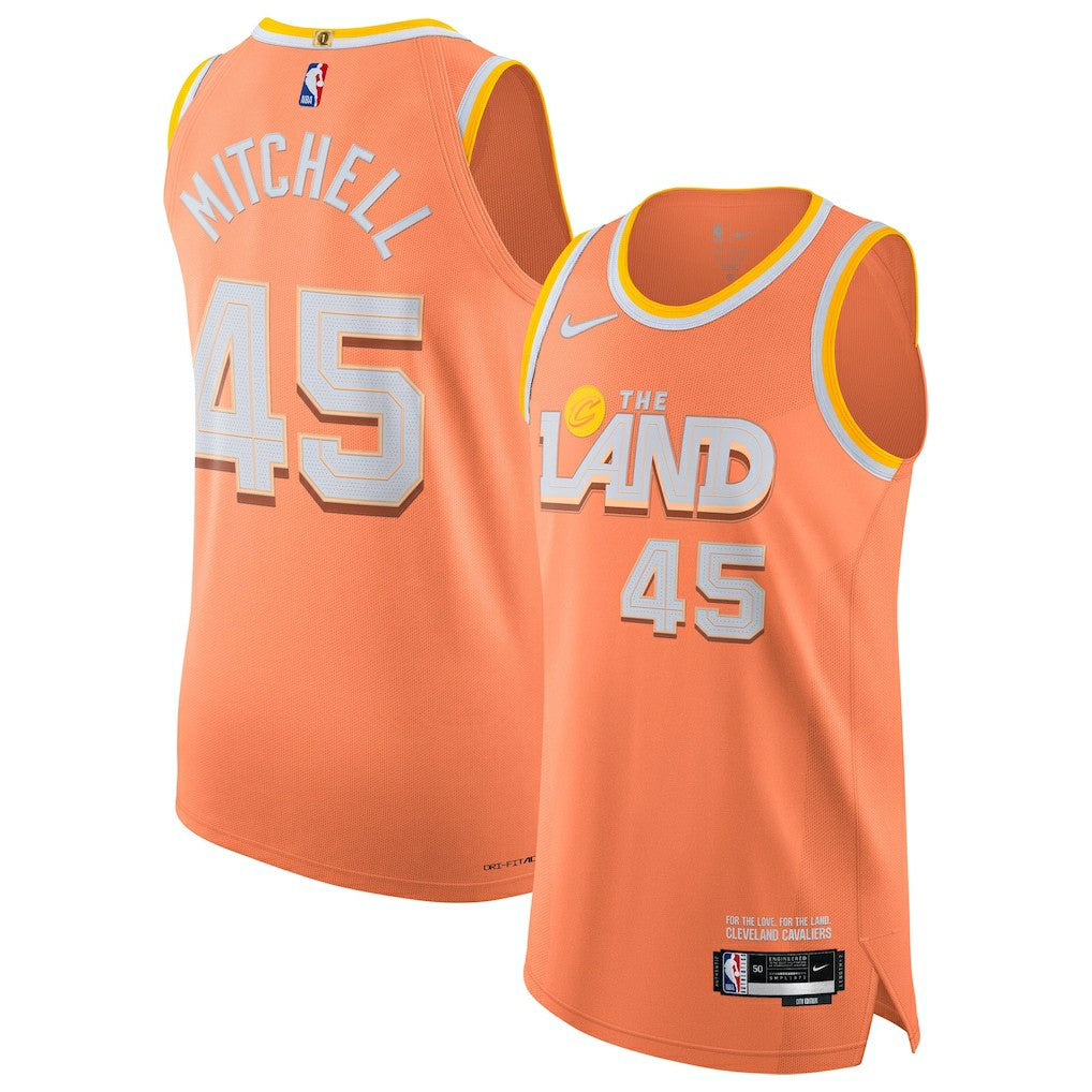 Donovan Mitchell Cleveland Cavaliers Unisex 2025/26 Authentic Jersey City Editi- Orange - Nike