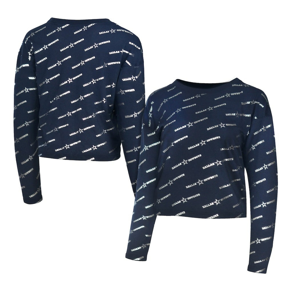 Dallas Cowboys Lauren James Foil Long Sleeve T-Shirt - Navy T-shirts