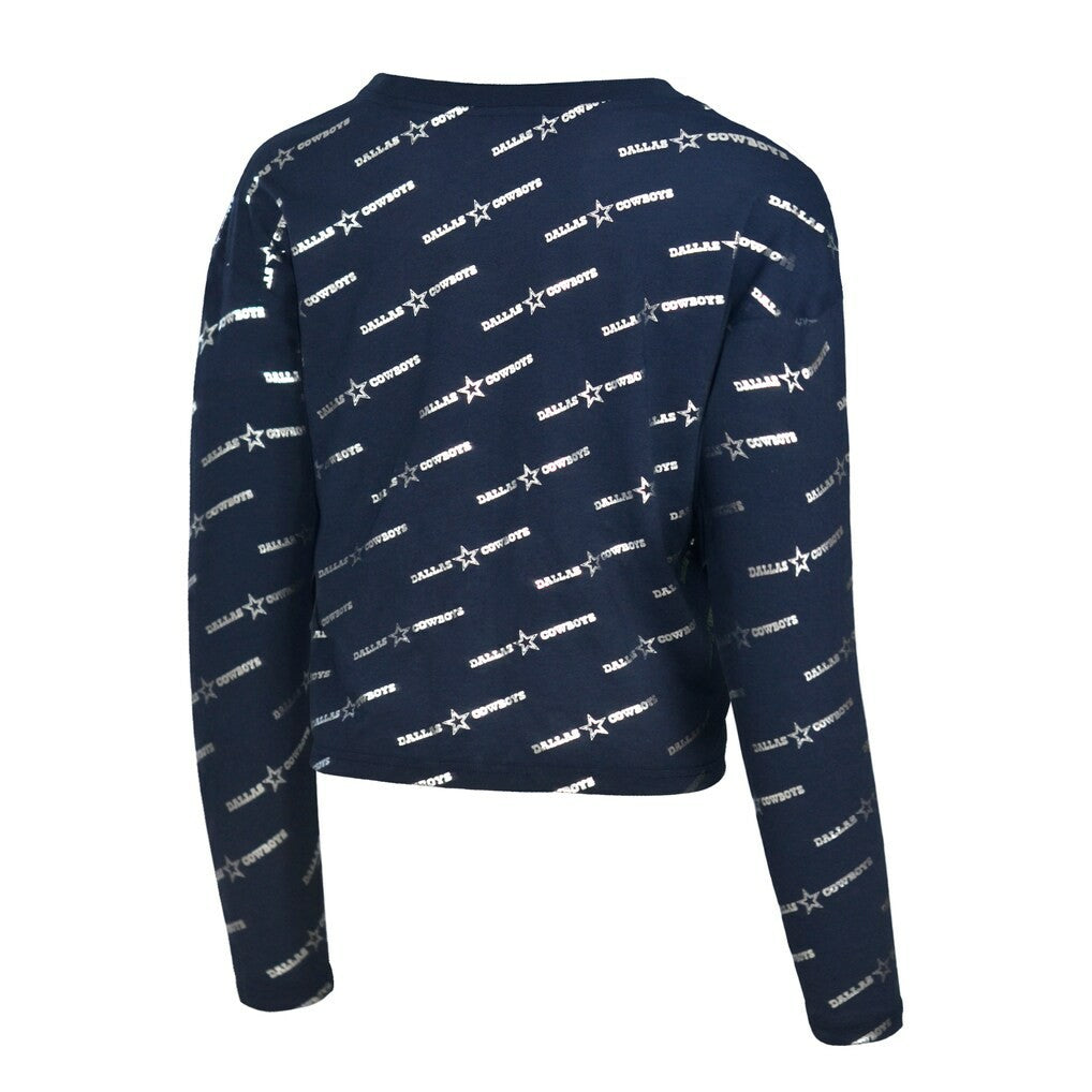 Dallas Cowboys Lauren James Foil Long Sleeve T-Shirt - Navy T-shirts