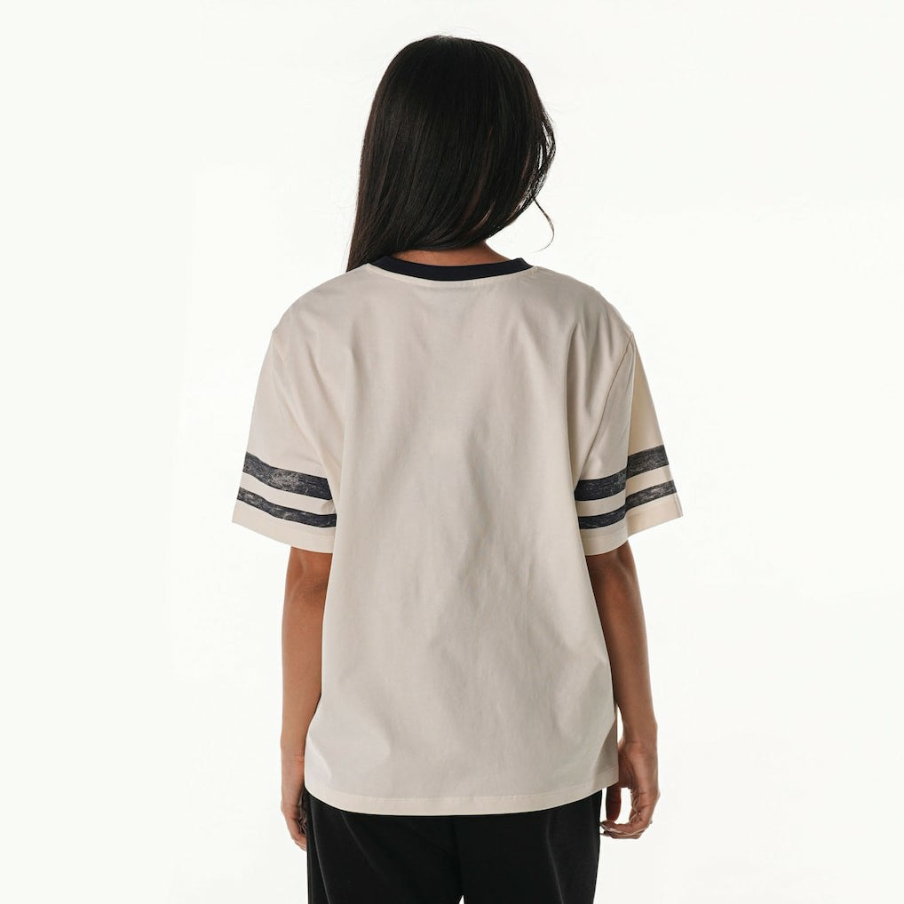 Dallas Cowboys The Wild Collective Women's Vintage Drop Shoulder Oversized Boyfriend T-Shirt - Cream T-shirts