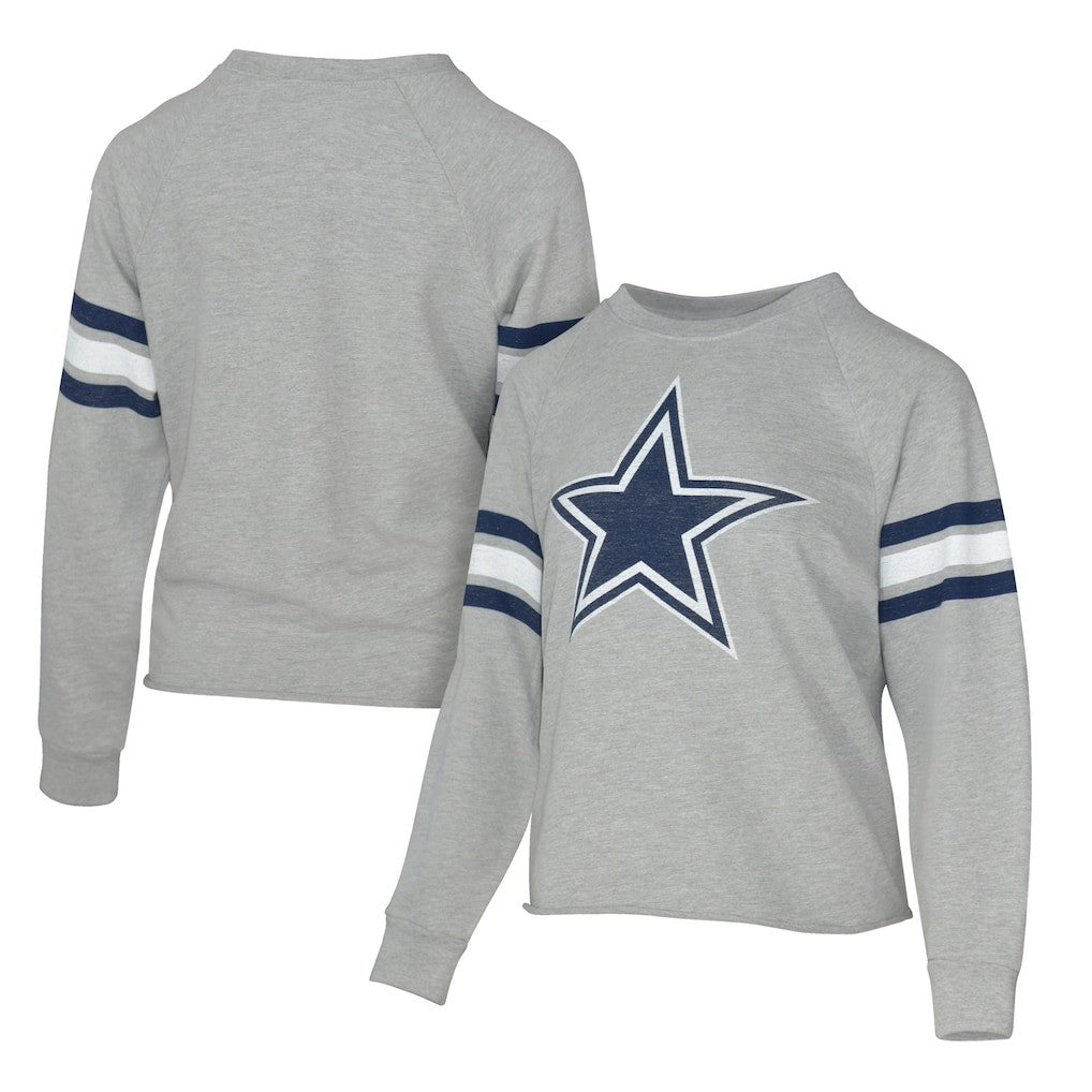 Dallas Cowboys Lauren James Women's Raglan Terry Sweatshirt - Gray Sweatshirts