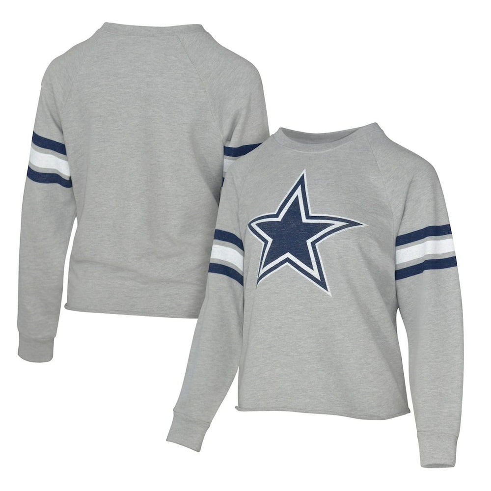 Dallas Cowboys Lauren James Women's Raglan Terry Sweatshirt - Gray Sweatshirts