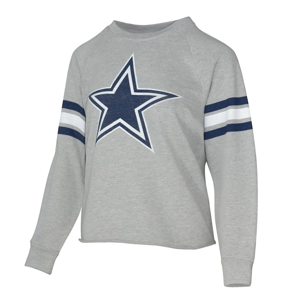 Dallas Cowboys Lauren James Women's Raglan Terry Sweatshirt - Gray Sweatshirts