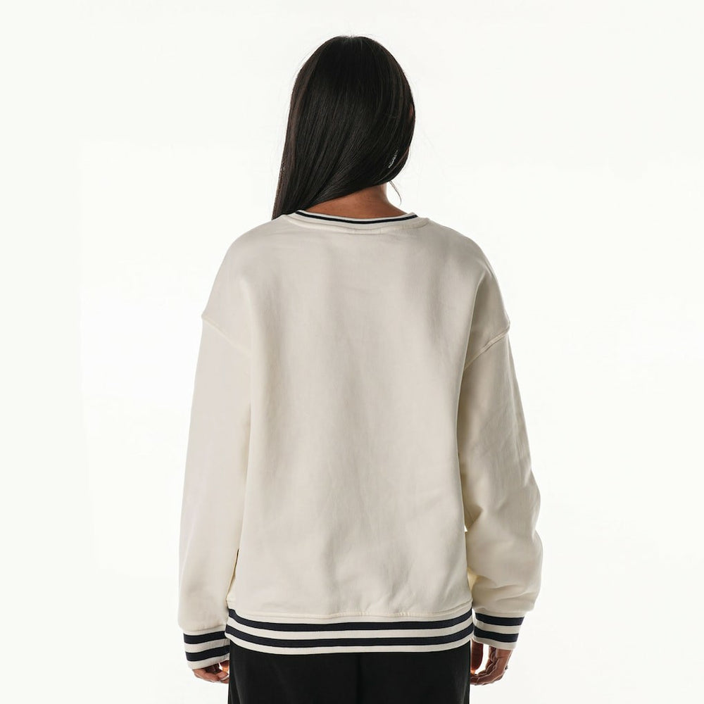 Dallas Cowboys The Wild Collective Women's Oversized Vintage French Terry Sweatshirt - Cream Sweatshirts