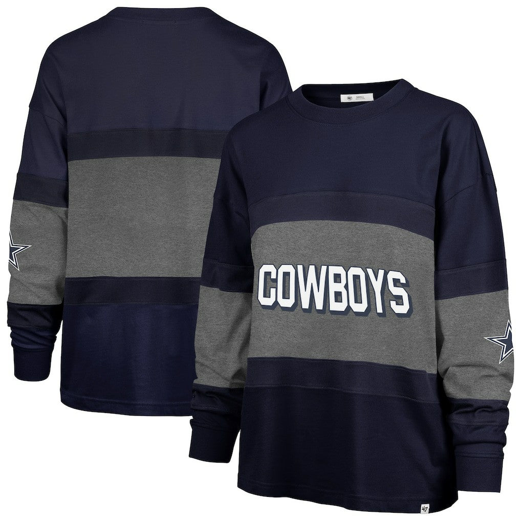 Dallas Cowboys '47 Women's Breezyway Archive Long Sleeve T-Shirt - Navy T-shirts
