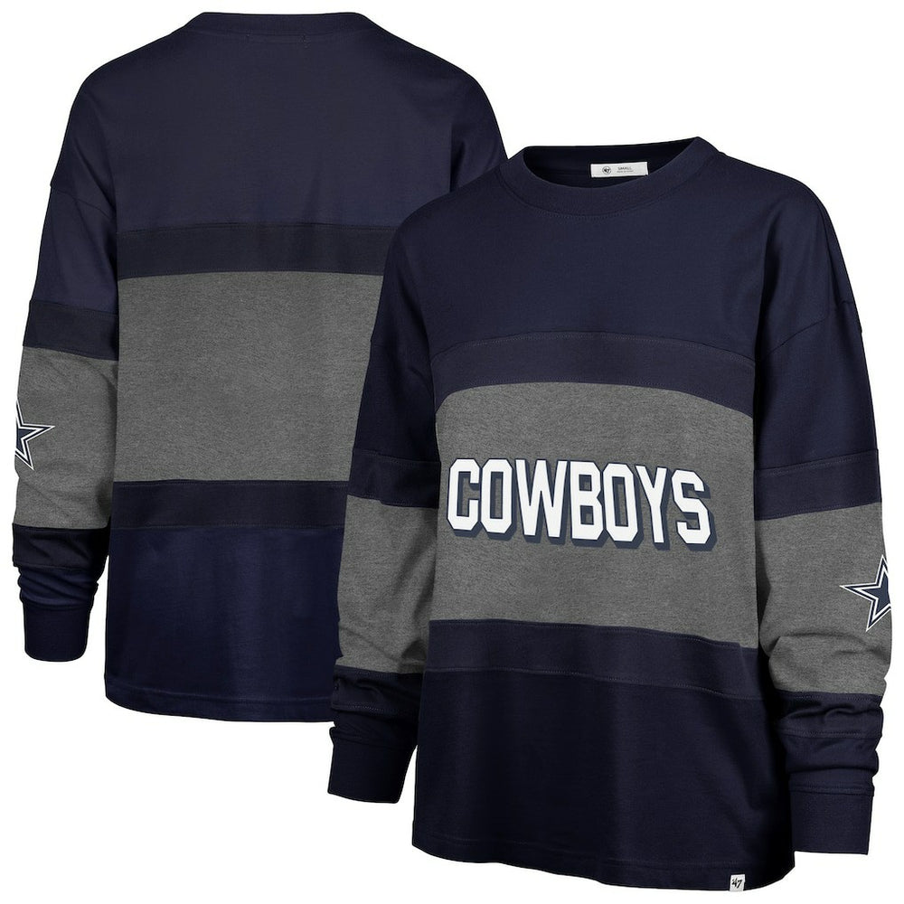 Dallas Cowboys '47 Women's Breezyway Archive Long Sleeve T-Shirt - Navy T-shirts
