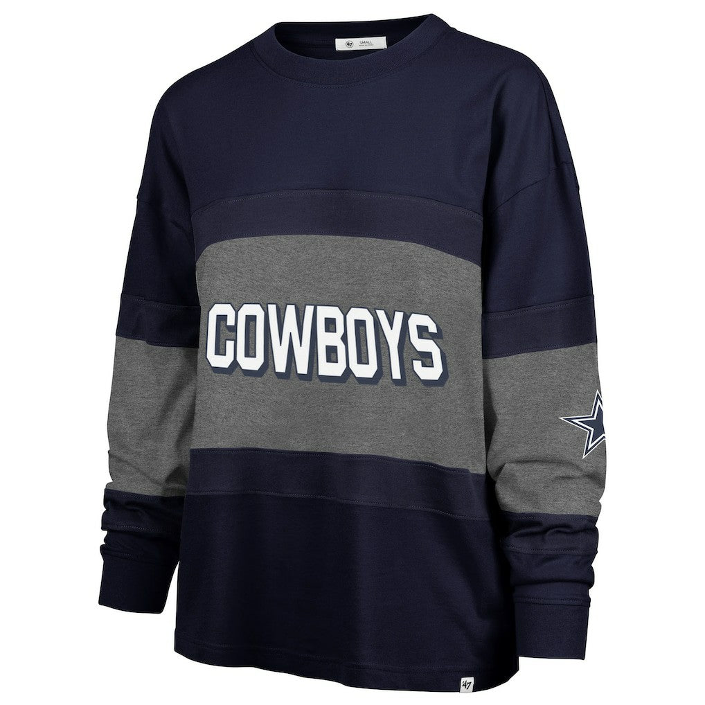 Dallas Cowboys '47 Women's Breezyway Archive Long Sleeve T-Shirt - Navy T-shirts