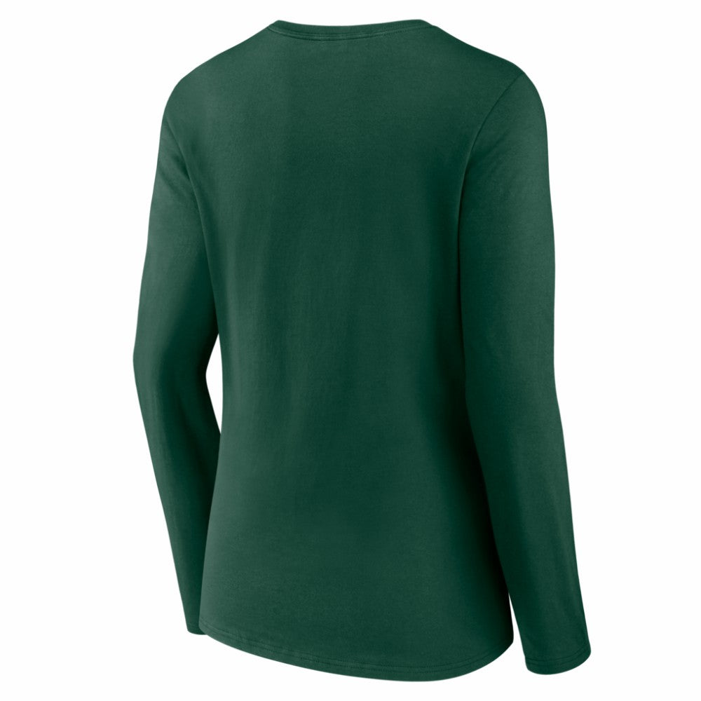 Athletics Women's Logo Long Sleeve V-Neck T-Shirt - Green T-shirts