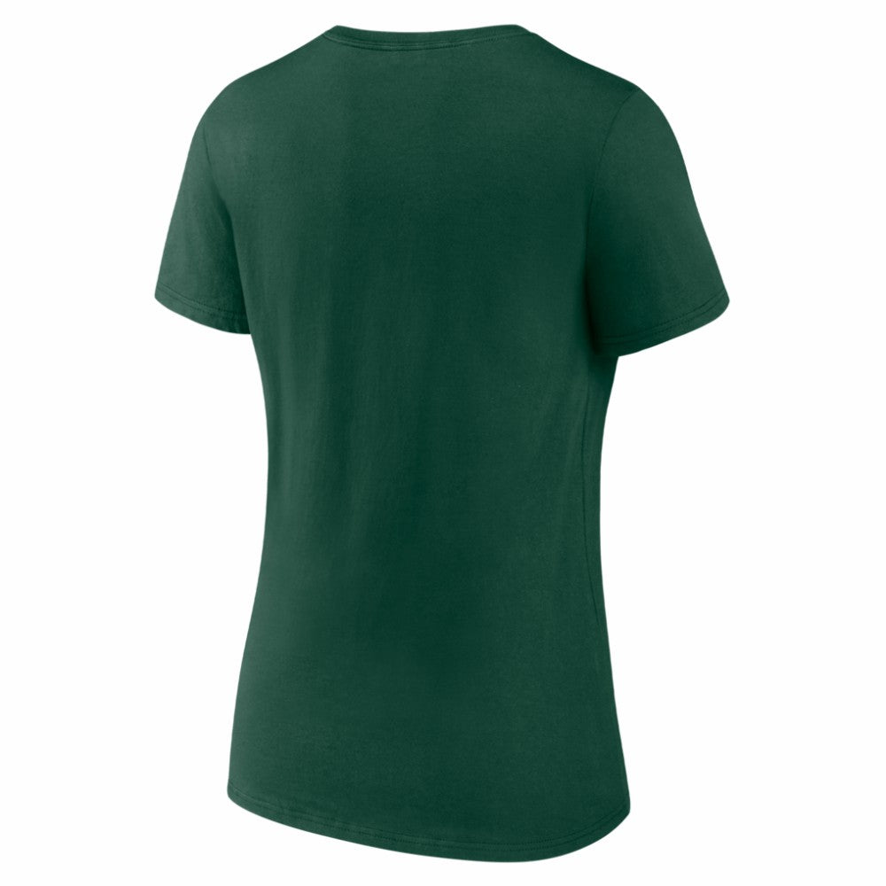 Athletics Women's Logo V-Neck T-Shirt - Green T-shirts