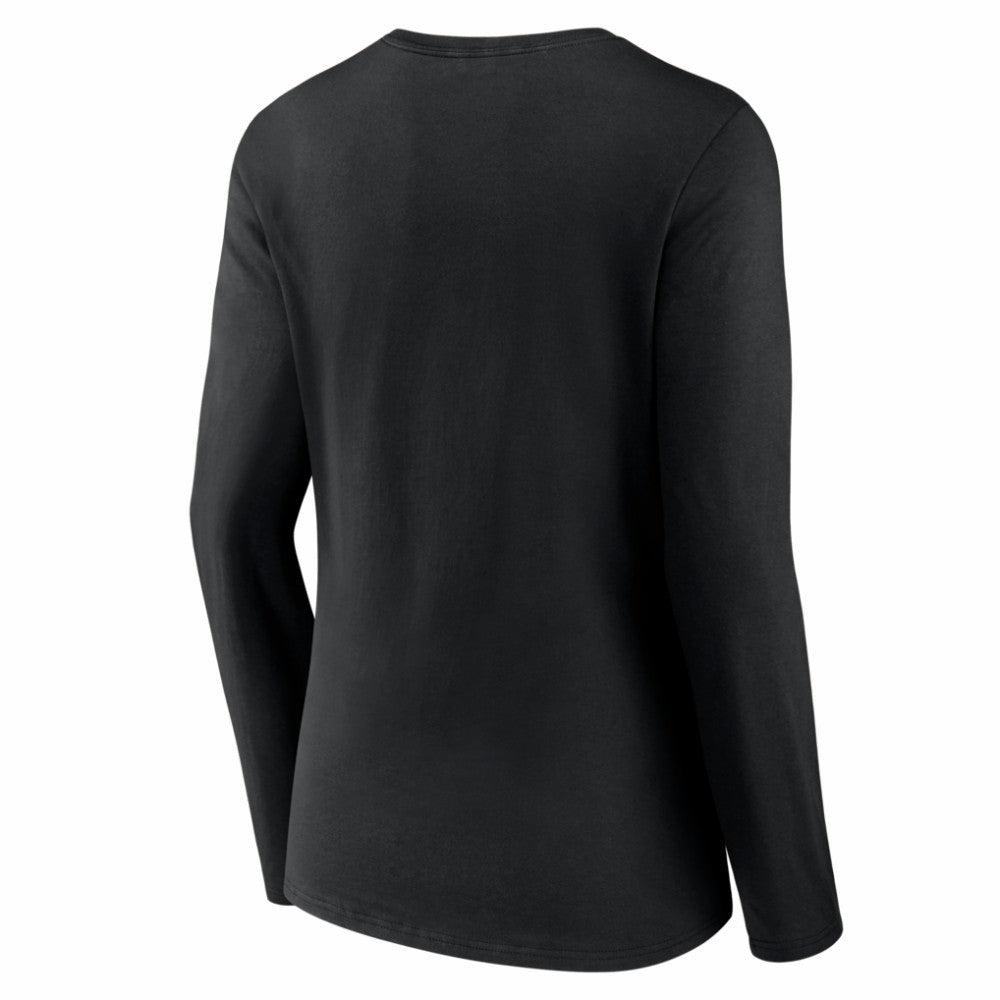 Colorado Rockies Women's Logo Long Sleeve V-Neck T-Shirt - Black T-shirts