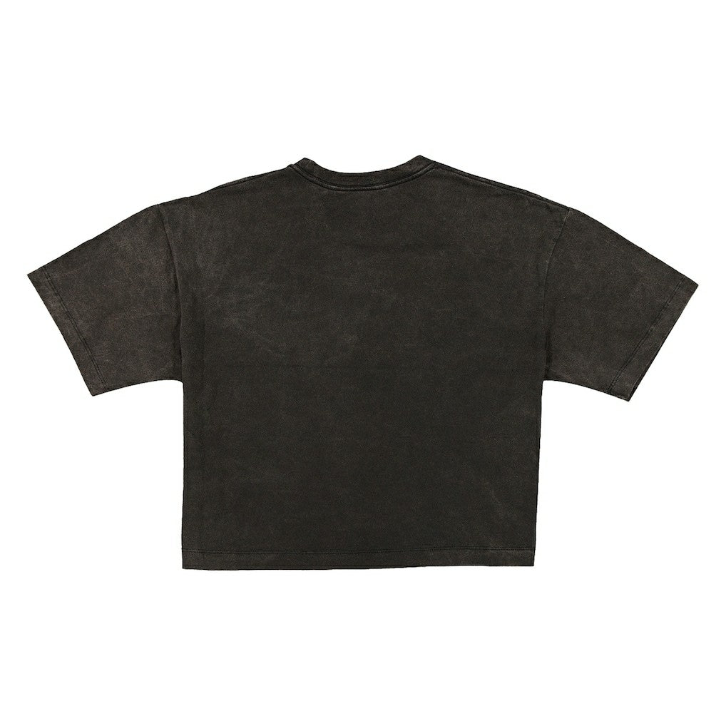 Dallas Cowboys New Era Women's Boxy Cropped Sport Night Mineral Wash T-Shirt - Black T-shirts