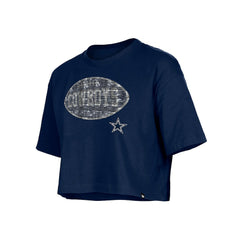 Dallas Cowboys New Era Girl's Flip Sequin Boxy T-Shirt - Navy T-shirts