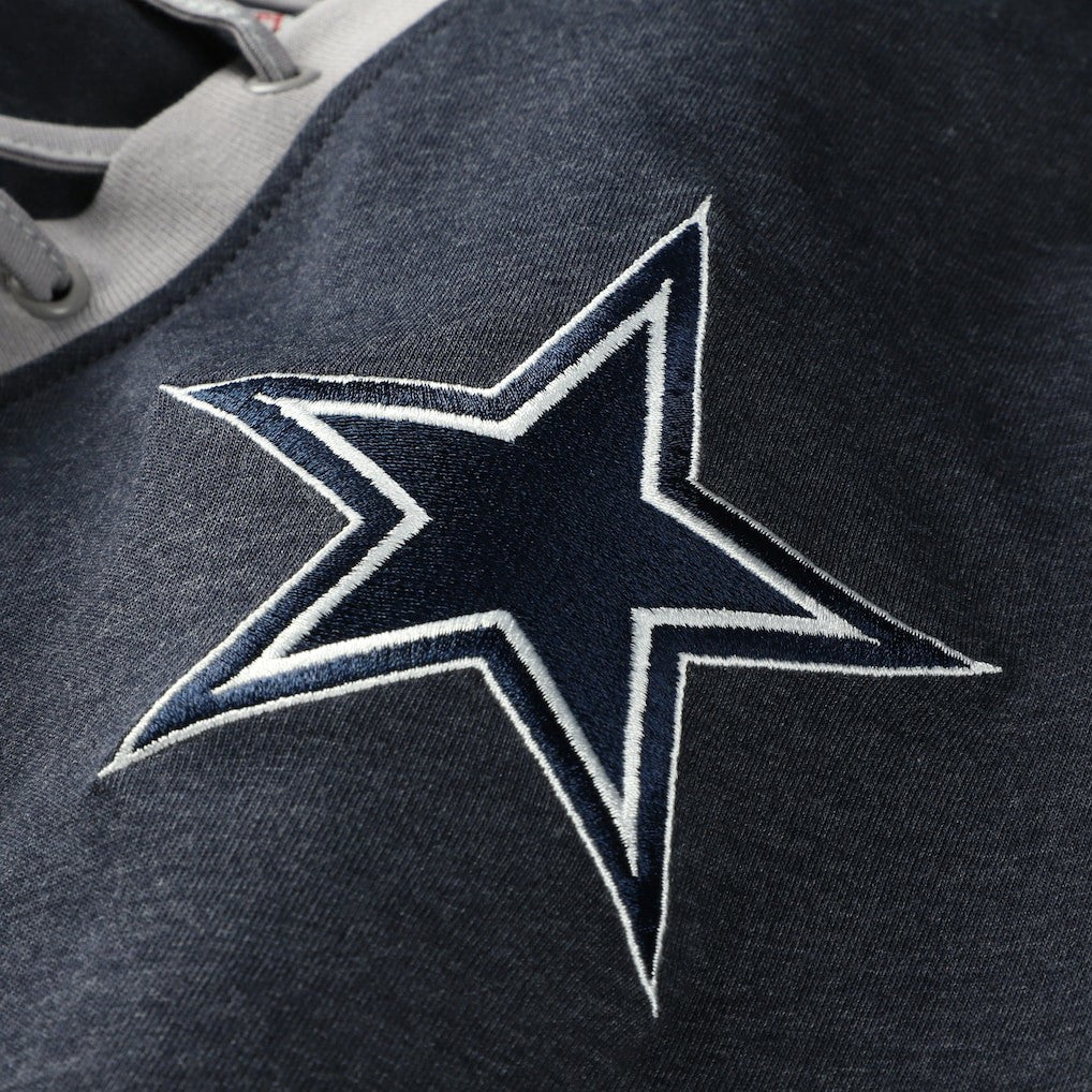 Dallas Cowboys New Era Women's Plus Size Throwback Lace-Up Long Sleeve T-Shirt - Navy T-shirts