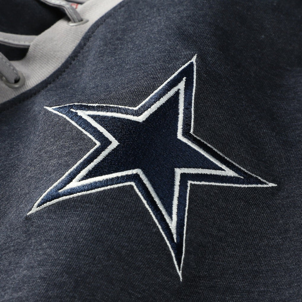Dallas Cowboys New Era Women's Plus Size Throwback Lace-Up Long Sleeve T-Shirt - Navy T-shirts