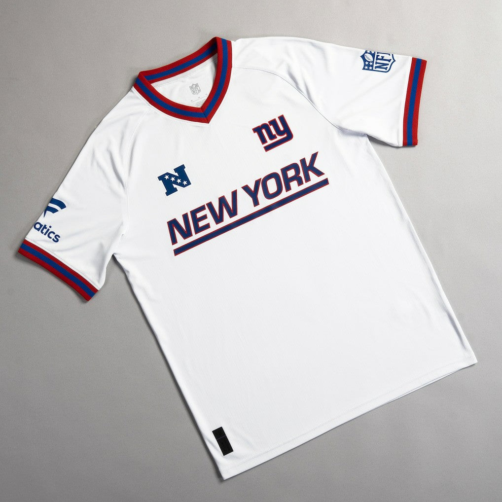 New York Giants NFL Football x Football V-Neck Fan Top - White Tops