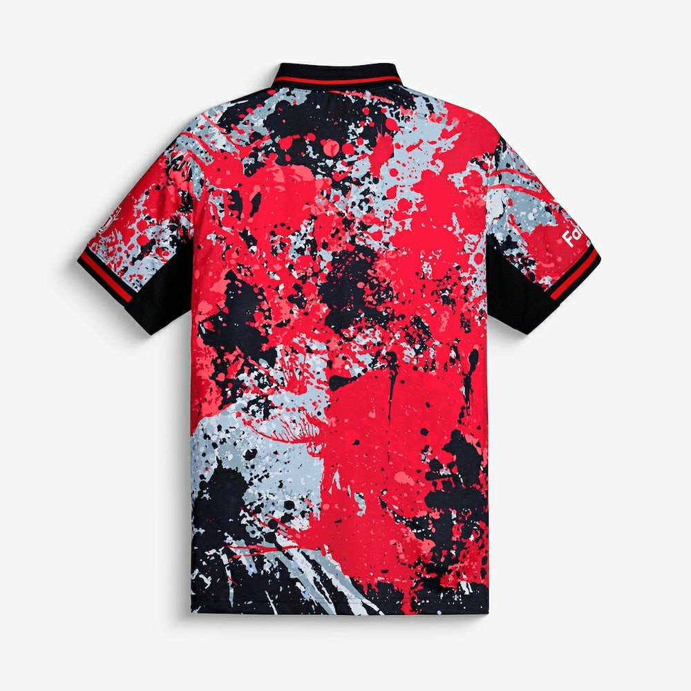 Atlanta Falcons NFL Football x Football Collared Fan Top - Black Tops