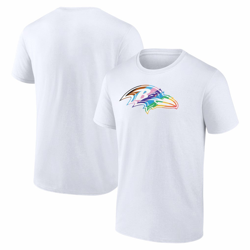 Baltimore Ravens Logo Pride T-Shirt - White T-shirts
