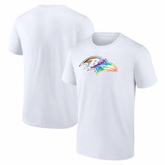 Baltimore Ravens Logo Pride T-Shirt - White T-shirts
