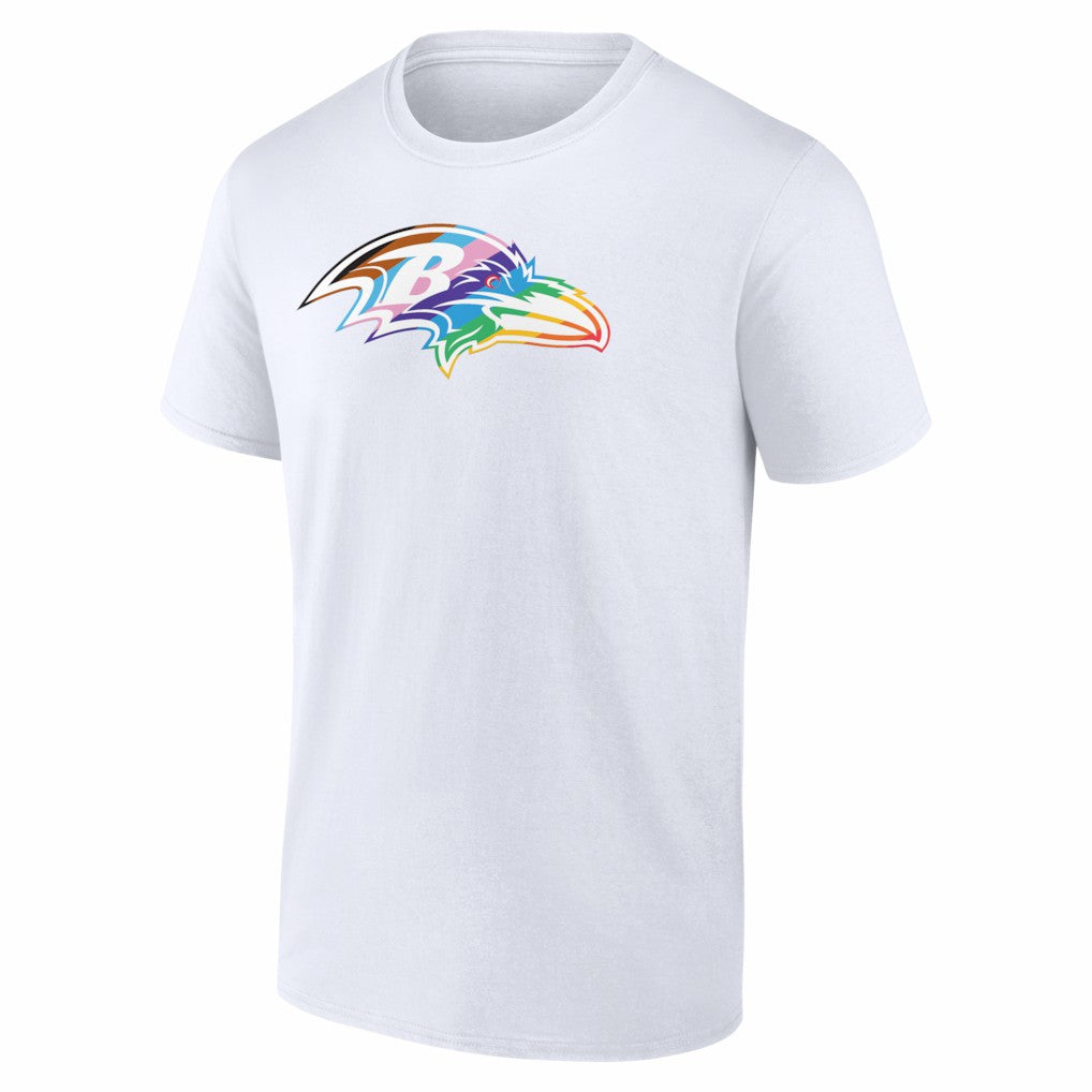 Baltimore Ravens Logo Pride T-Shirt - White T-shirts
