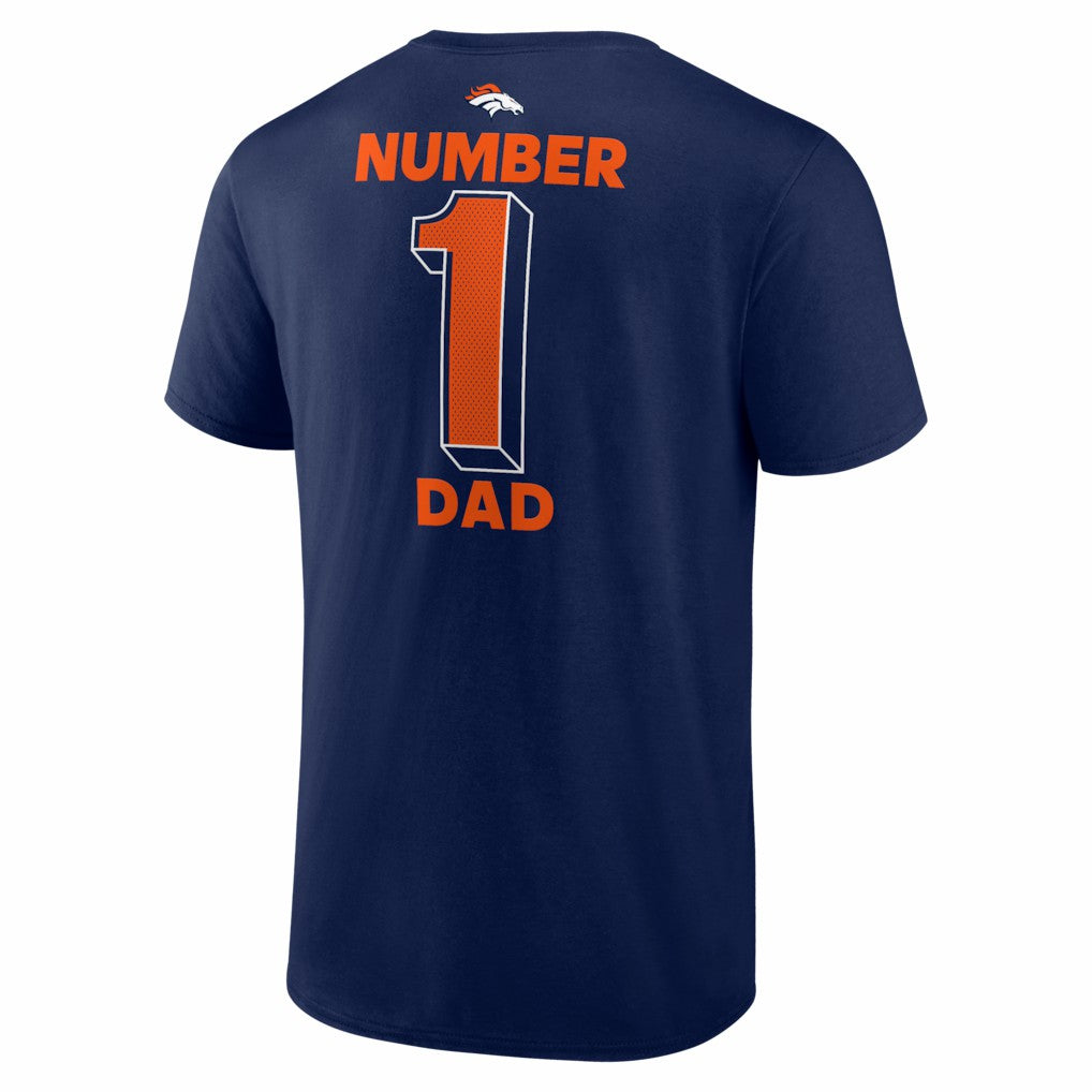 Denver Broncos #1 Dad Jersey T-Shirt - Navy T-shirts