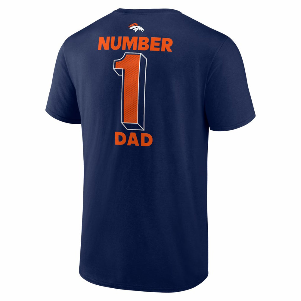 Denver Broncos #1 Dad Jersey T-Shirt - Navy T-shirts