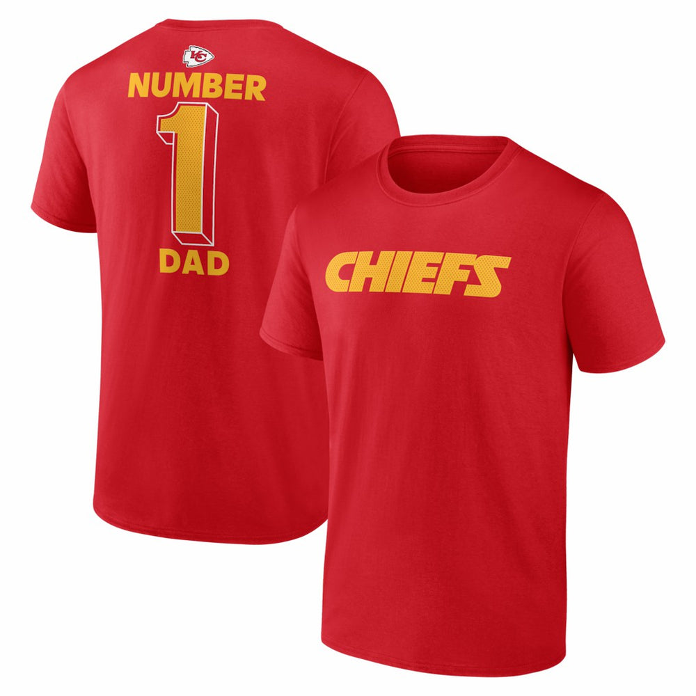 Kansas City Chiefs #1 Dad Jersey T-Shirt - Red T-shirts
