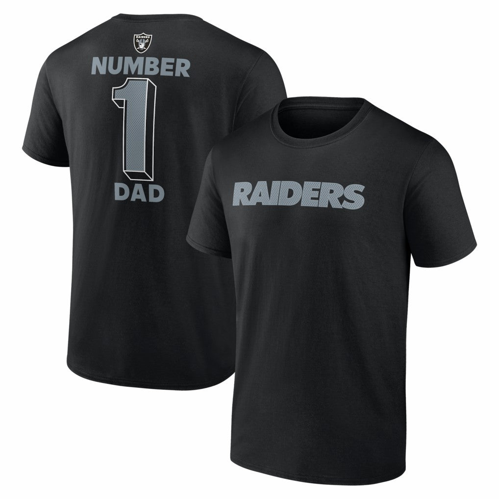 Las Vegas Raiders #1 Dad Jersey T-Shirt - Black T-shirts