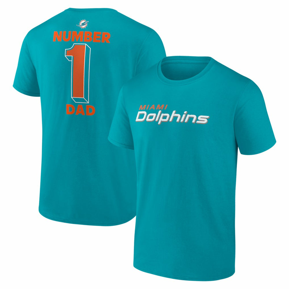 Miami Dolphins #1 Dad Jersey T-Shirt - Aqua T-shirts